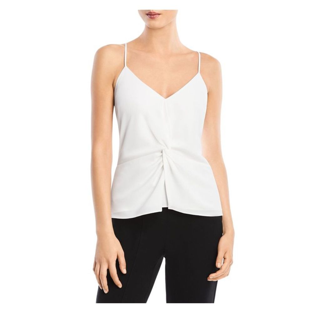 BAILEY Womens White Twist Front Spaghetti Strap V Neck Tank Top S